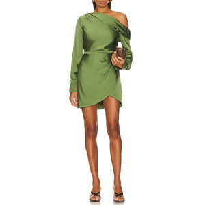 Simkhai 'Cameron' Green One Shoulder Satin Dress Size 6